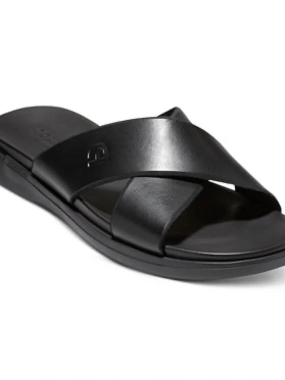 Cole Haan Grand Ambition Black Leather Slides Men’s Size 12 Criss Cross Sandals